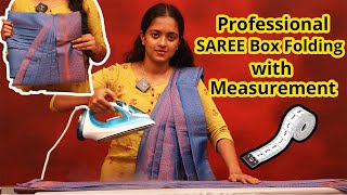 Pre pleating  Ironing  Box folding  With MEASUREMENT  SD VLOGS [upl. by Atinas]