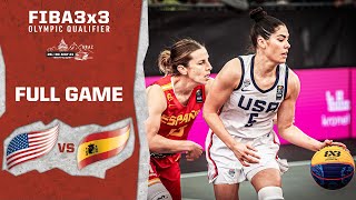 USA v Spain  Womens  Olympic Ticket Full Game  FIBA 3x3 Olympic Qualifier  3x3 Basketball [upl. by Bedwell]