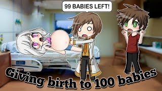 Giving birth to 100 babies  short mini movie  Gacha studio [upl. by Buell]