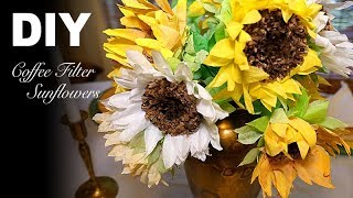 DIY  Simple Realistic Sunflowers  Coffee Filter Flowers [upl. by Lais]