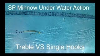 SP Minnow Underwater Action Treble VS Single Inline Hooks [upl. by Netnert]