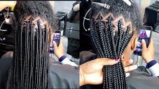 VERY NEAT TRIANGLE PART BOX BRAIDS TUTORIAL [upl. by Barb]