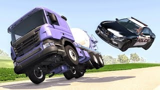 Crazy Police Chases 59  BeamNG Drive Crashes [upl. by Cal431]