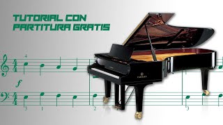 Canciones fáciles para piano Tutorial con partitura gratis [upl. by Sidnala]