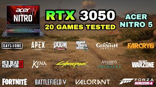 Acer Nitro 5  RTX 3050  i5 11th Gen 11400H  Test in 20 Games in 2021 [upl. by Aohk]