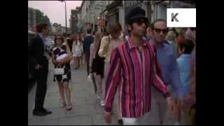 Late 1960s Kings Road London 60s Fashion Street Style 35mm Archive Footage [upl. by Erodaeht550]