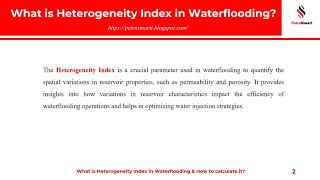 What is Heterogeneity Index in Waterflooding and How to calculate it [upl. by Enenaej]