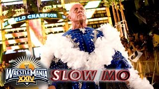 The Nature Boy dazzles in his final match entrance at WrestleMania XXIV Slow Mo Replay [upl. by Ronnica880]