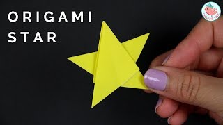 2D Origami Star Tutorial  How to Fold a 2D Origami Star  Paper Crafts [upl. by Islehc99]