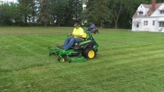 Mowing with the John Deere z950r [upl. by Anemolif836]