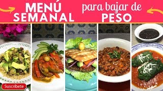 Menú semanal para BAJAR DE PESO  Cocina de Addy [upl. by Fotinas]