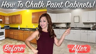 How To CHALK PAINT Kitchen Cabinets  No Sanding Fast Easy DIY [upl. by Nayarb]