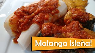 Malanga Recipe with Spanish Tomato Garlic Sauce AKA Yautia Isleña Coco Taro or Eddo Root [upl. by Faunie]