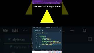 Basic CSS  Create a Triangle Down Shape shorts webdesign css3 css html html5 [upl. by Tterrag]