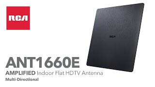 RCA ANT1660E SLIVR XL Amplified Indoor Flat MultiDirectional HDTV Antenna [upl. by Wendelina819]