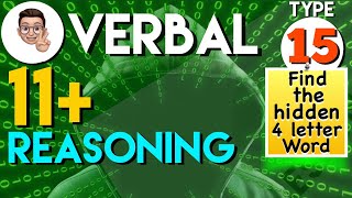 11 Plus Verbal Reasoning  VR Type 15Find the hidden four letter wordhidden words Lessonade [upl. by Weiser]