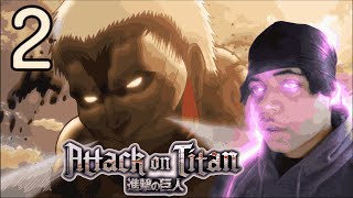 NON ATTACK ON TITAN FAN REACTS TO EPISODE 2 WHAT TYPE OF TITAN IS THIS [upl. by Nibram]