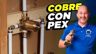 Cómo instalar cobre en Pex  Plomería de ducha y baño [upl. by Feodora682]