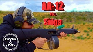 AA12 vs Saiga 12  FULL AUTO SHOTGUNS [upl. by Tsiuqram]