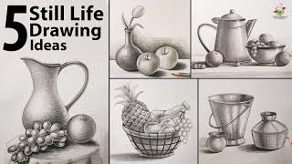 Drawing for Beginners 5 Still Life Easy Step By Step with Pencil Shading [upl. by Neved]