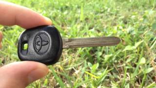 How To Program Toyota Chip Key Camry Sienna Corolla Highlander 4Runner Solara Matrix FJ Cruiser tC [upl. by Suolhcin]