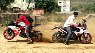 KTM RC200 VS PULSAR RS200 TOCHAN TEST  TUG OF WARS [upl. by Anwahsak]