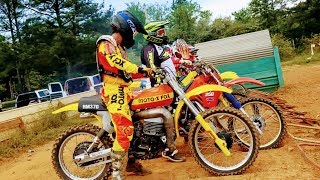 Classic dirt bike racing is so cool These bikes are fast [upl. by Rapsag208]