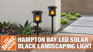 Hampton Bay Solar Black LED Path Landscaping Light  The Home Depot [upl. by Anu]