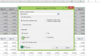 Easily save selected Excel ranges as CSV files with the Export to CSV [upl. by Dreeda]