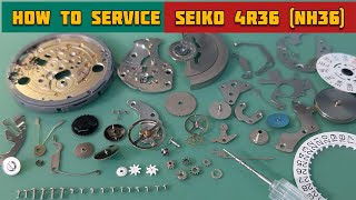 SEIKO Full Service NH36 4R36 Automatic Movement  Assembly and Disassembly Tutorial  SolimBD [upl. by Ennovy]