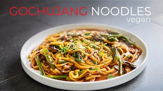 Vegan Gouchujang Noodles Recipe  How to make Korean Chili Paste Noodles [upl. by Lladnar775]