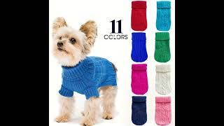 1pc Cozy Turtleneck Knit Dog Sweater  Polyester Pullover Pet Coat for Small and Toy Breeds Warm [upl. by Ahselef]