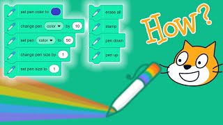 How to use pen tool in scratch [upl. by Akcirred98]