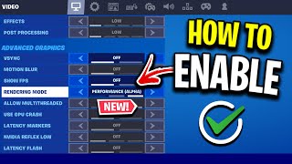 How To Enable Performance Mode In Fortnite Resetting Fix [upl. by Nomyad]