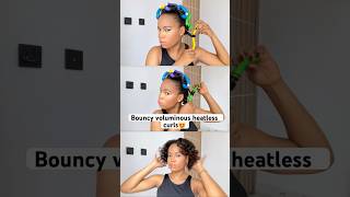 Heatless curls on relaxed hair heatlesscurls hairtutorial relaxedhair hairstyletutorial hair [upl. by Ark759]