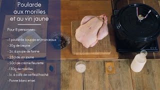 Recette  Poularde aux morilles et au vin jaune  ELLE Cuisine [upl. by Alaek612]