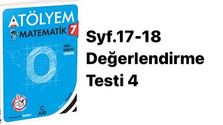 7SINIF ATÖLYEM S1718 DEĞERLENDİRME TESTİ 4 [upl. by Finny]