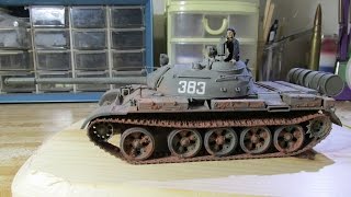 Building Tamiya Russian T55A Tank From Start to Finish 135 Scale [upl. by Eiramllij]