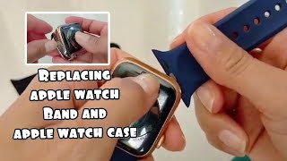 HOW TO REMOVE AND CHANGE APPLE WATCH BAND  APPLE WATCH CASE INSTALLATION [upl. by Donata]