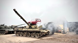 WORLDS FIRST BURNOUT ON TOP OF TANK [upl. by Erdnael]