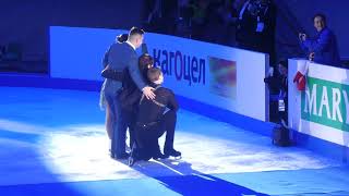 Alexandra Boikova amp Dimitrii Kozlovskiiafter medal ceremony with T Moskvina Euro 2020 [upl. by Carpenter469]