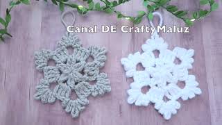 CROCHET TUTORIAL Adorno de navidad Copo de Nieve a crochet paso a paso adornos Navideños [upl. by Assirialc]