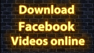 How to Download Facebook Videos online [upl. by Dlonyer]