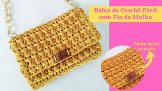 Bolsa de Crochê Fácil com Fio de Malha [upl. by Atirrehs]