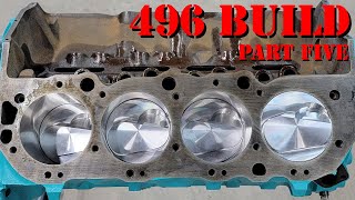 496 Stroker Build PART FIVE Piston Install [upl. by Solrak487]