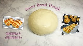 Basic Sweet Bread Dough Recipe  基本甜麵糰做法 直接發酵法 [upl. by Adidnere]