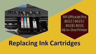 HP OfficeJet 8022  8025  8028  8035 Printer  Replace the Ink Cartridges [upl. by Archibaldo]