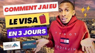 Comment jai eu le Visa en 3 jours  Comment avoir le visa pour la France  Campus France visa [upl. by Ecirpak380]