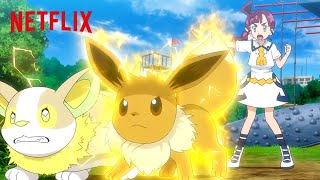 Team Rocket Battles Chloe’s Copycat Eevee ⚡️⚡️ Pokémon Master Journeys  Netflix After School [upl. by Amaral367]