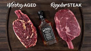 24hrs Whiskey Aged Steak Experiment  Guga Foods [upl. by Ttirrej]